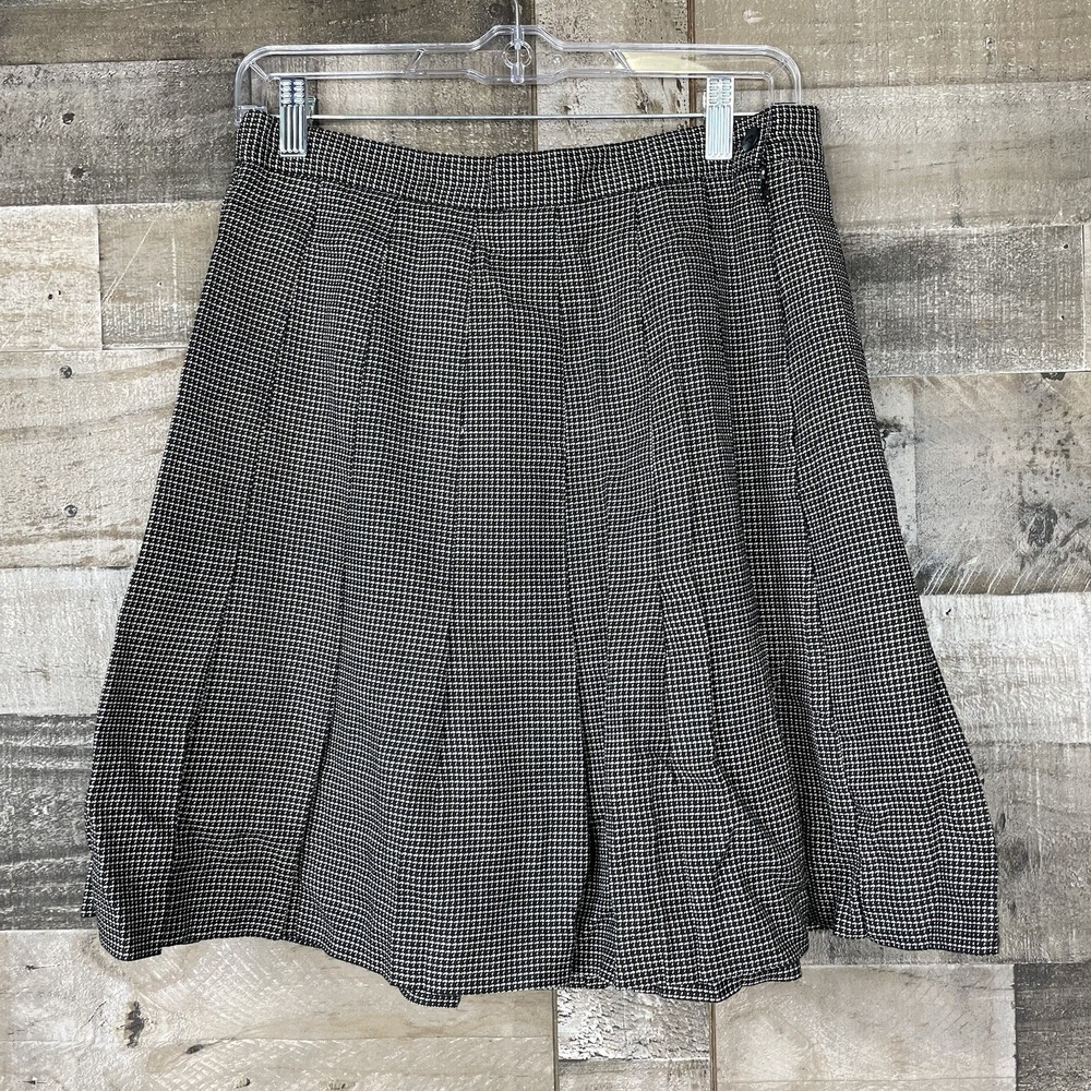 Vintage Lloyd New York Plaid Pleated Mini Skirt Size 14 School Girl Houndstooth